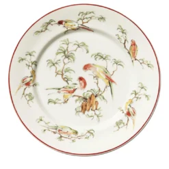 Set di 4 Piatti Piani Pappagallini