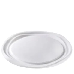 Set di 2 piatti piani rotondi in marmo bianco