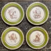Set di 6 Piatti Piani Scimmie Verdi #1