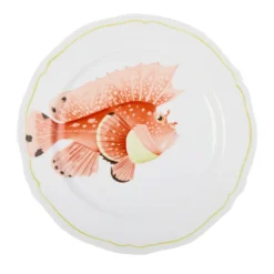 Set di 4 piatti piani Veleno Bellissimo in porcellana dipinti a mano