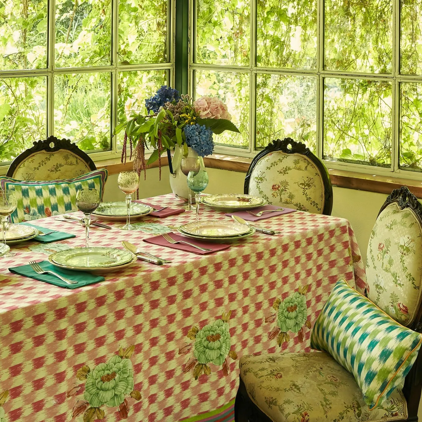Set di 3 Piatti Piani Veranda Celadon