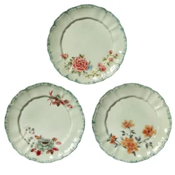 Set di 3 Piatti Piani Veranda Celadon
