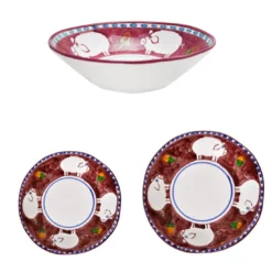 Set di piatti prugna da 18 pezzi Cortile