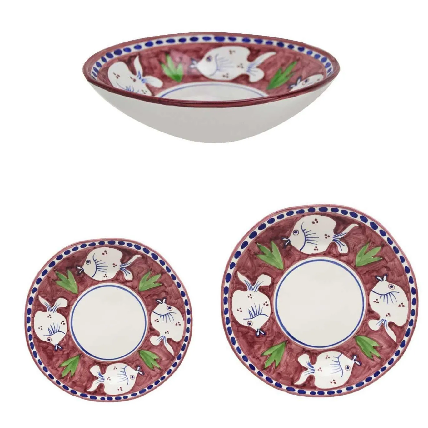Set di piatti prugna da 18 pezzi Poseidon