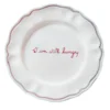 Set di 6 piatti smerlati in ceramica "Ho ancora fame