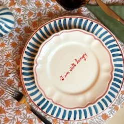 Set di 6 piatti smerlati in ceramica