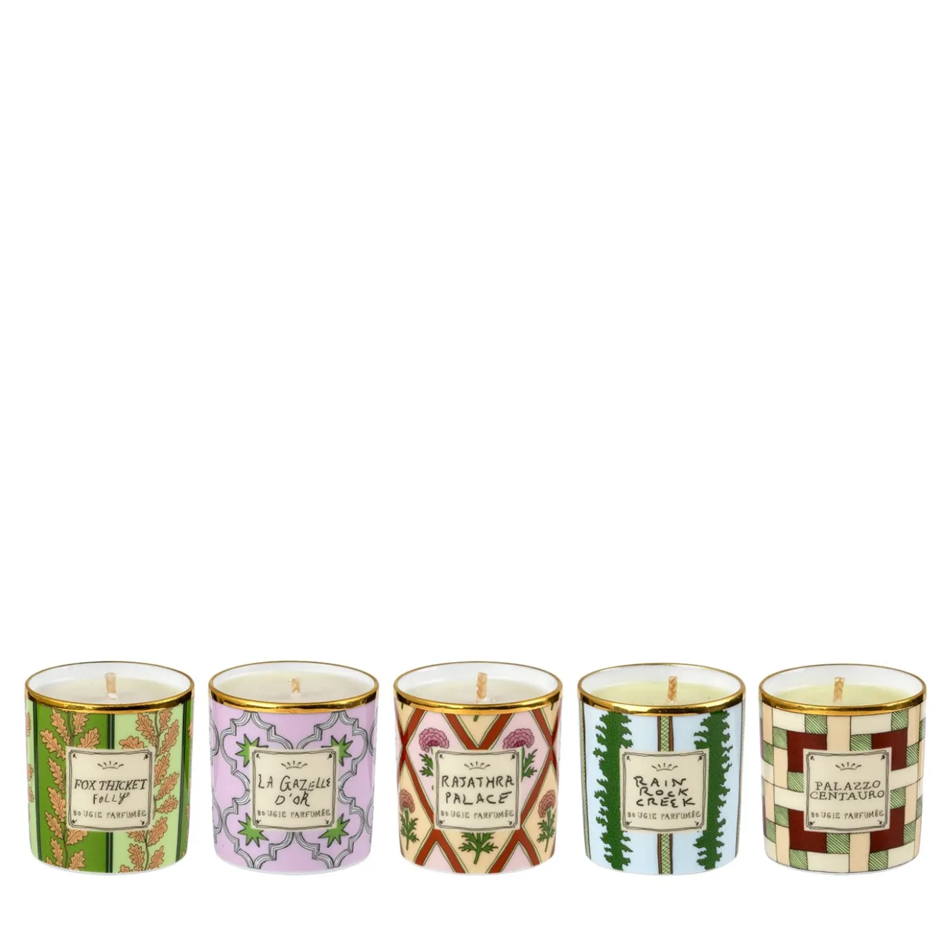 Set di 5 piccole candele profumate in porcellana Luchino