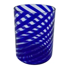 Set di 2 piccoli bicchieri da acqua a spirale blu