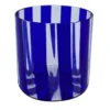 Set di 2 piccoli bicchieri da acqua blu a coste