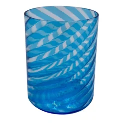 Set di 2 piccoli bicchieri da acqua a spirale blu chiaro
