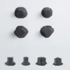 Set di 4 pomelli neri per porte Solido #3 di Nicole Valenti