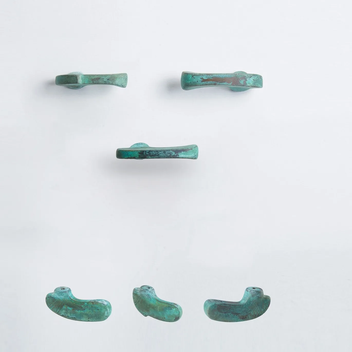 Set di 4 pomelli verdi per porte Inca #1 di Nicole Valenti