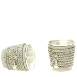 Set di 6 portabicchieri in alluminio grigio