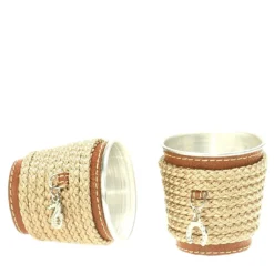 Set di 6 portabicchieri in alluminio beige