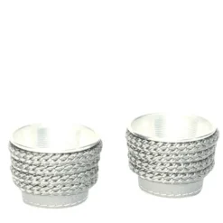 Set di 6 porta tazze da caffè espresso in alluminio grigio