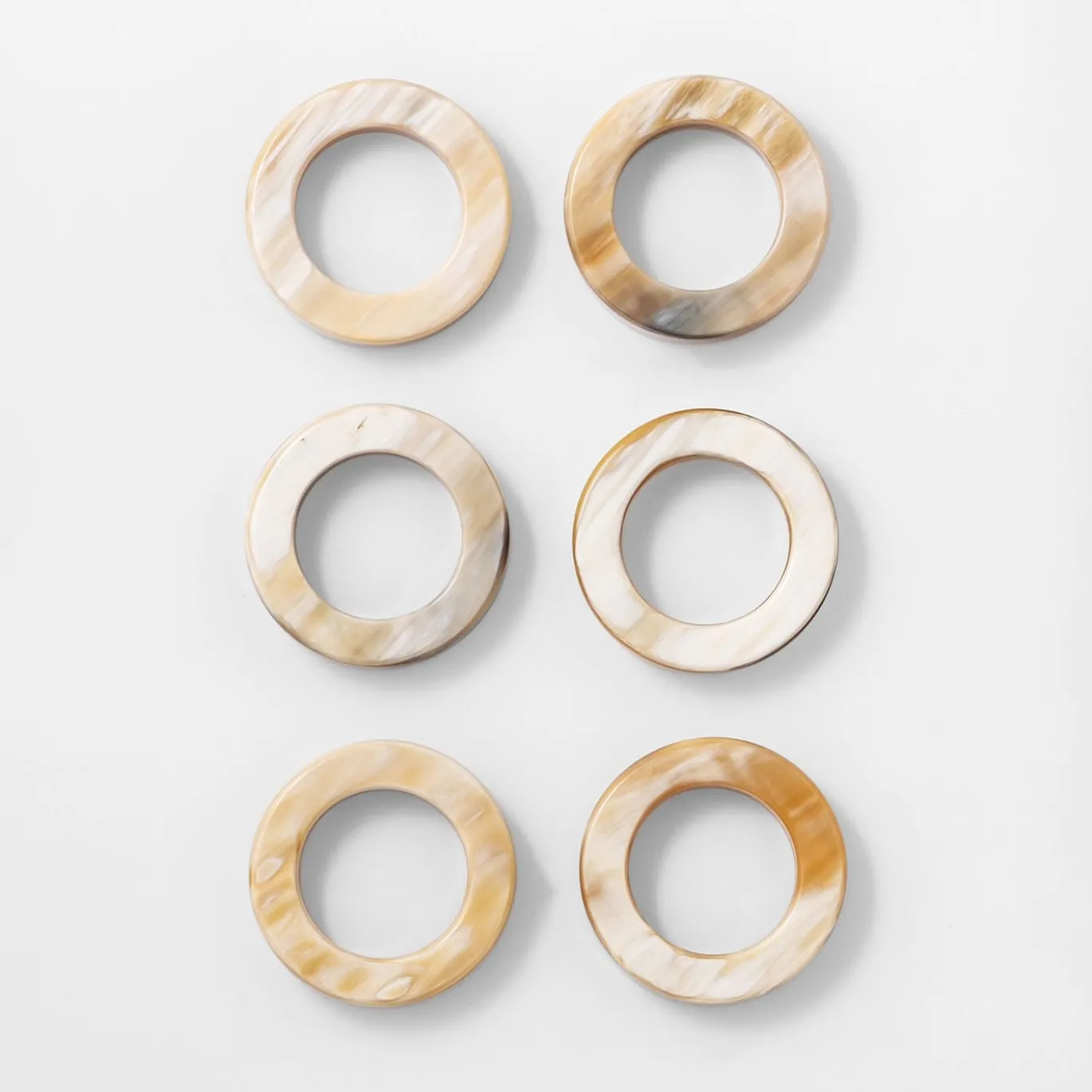Set di 6 porta tovaglioli bianchi