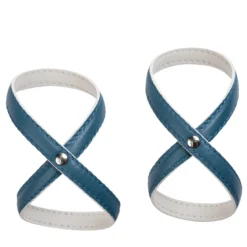 Set di 2 portatovaglioli Heathcliff Amalfi Blu e Luna Bianco