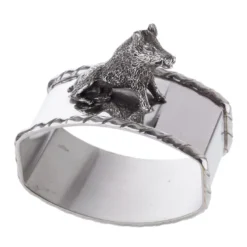 Set di 6 porta tovaglioli in argento sterling a forma di animale