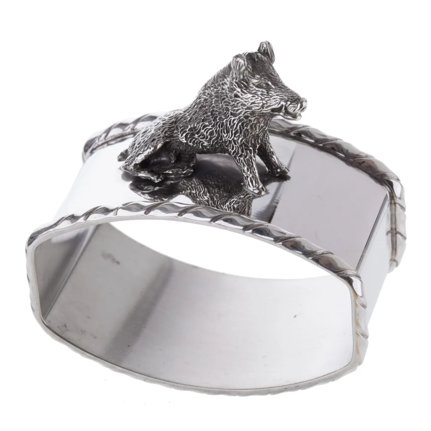 Set di 6 porta tovaglioli in argento sterling a forma di animale