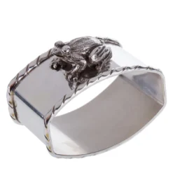 Set di 6 porta tovaglioli in argento sterling a forma di animale