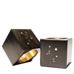 Set di 2 Portatovaglioli Zodiac Cubici in Ebano