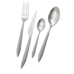 Set di posate Ares da 24 pezzi in grigio con scatola