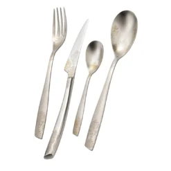 Set di Posate Devor� Sabbiate 24 Pezzi in Acciaio Inossidabile Grigio