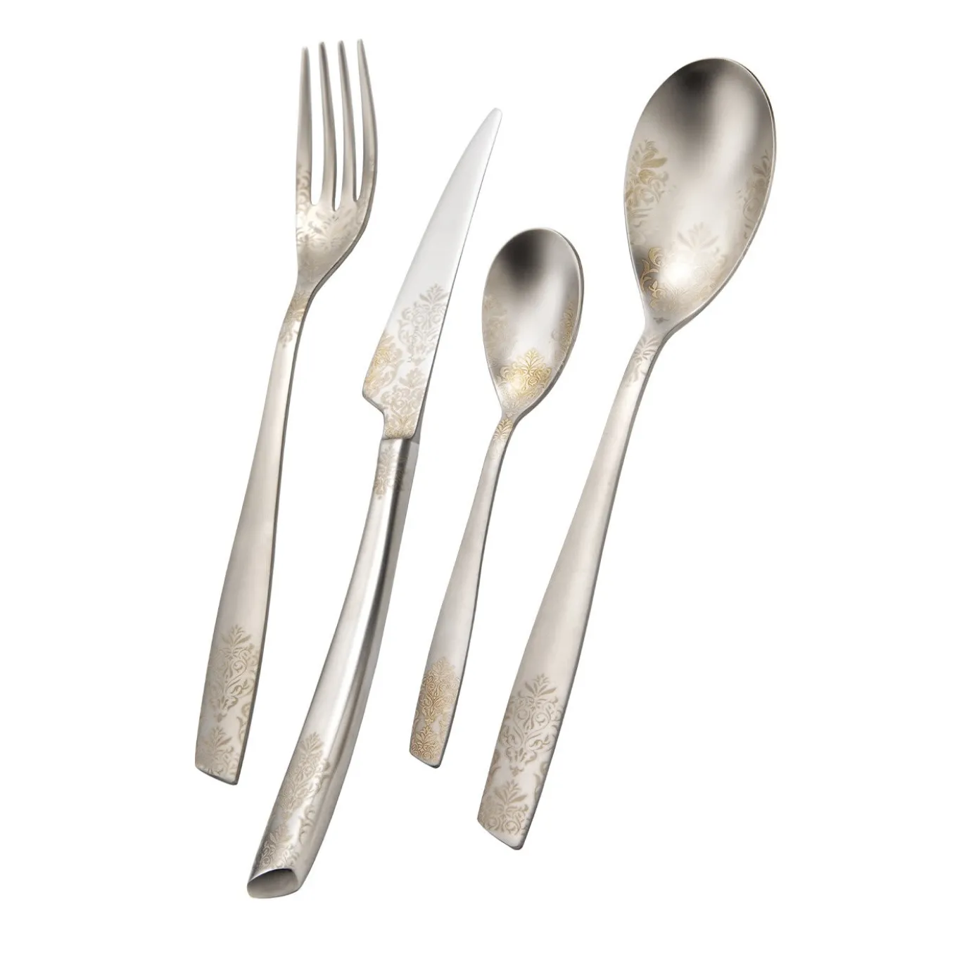 Set di Posate Devor� Sabbiate 24 Pezzi in Acciaio Inossidabile Grigio