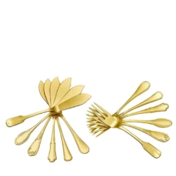 Set di posate dorate da 12 pezzi