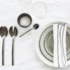 Set di Posate Due Oro Nero 5 Pezzi in Acciaio Inossidabile Grigio