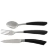Set di 6 Posate (Forchetta, Coltello e Cucchiaio) in Acciaio Nero
