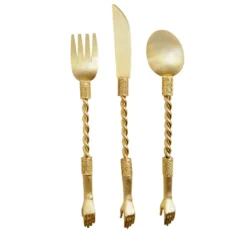 Set di Posate Hand in Ottone