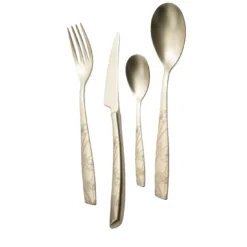 Set di posate Lady 24 pezzi in Champagne con scatola