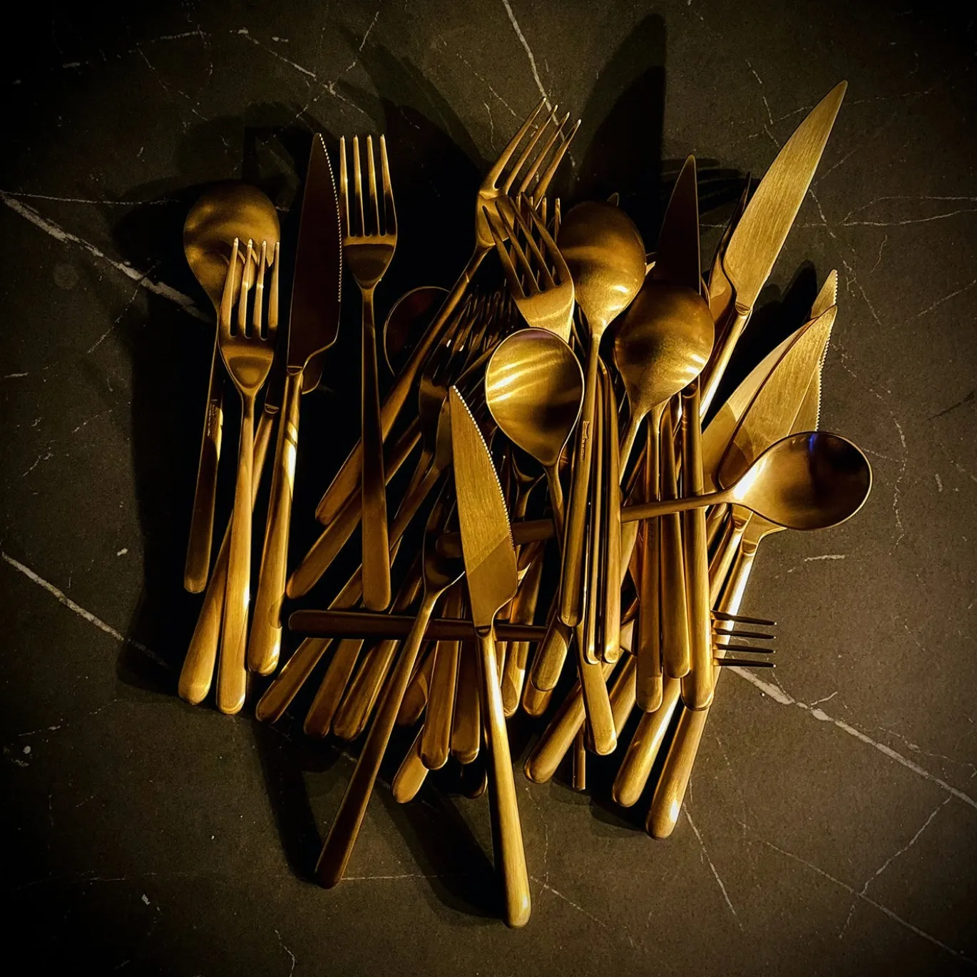 Set di 5 posate Linea Polished Ice Oro