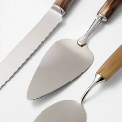 Set di posate per dolci in corno naturale