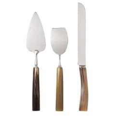 Set di posate per dolci in corno naturale