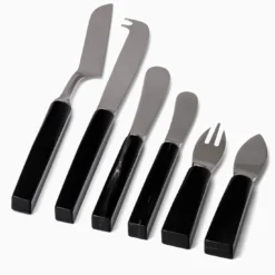 Set di 6 Posate per Formaggi con Manici in Corno