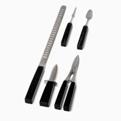Set di 5 Posate per Frutti di Mare con Manici in Corno