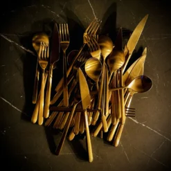 Set di posate 5 pezzi Linea Brushed Ice Oro