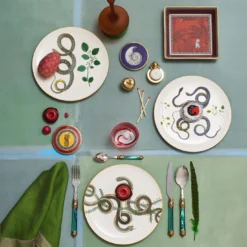 Set di posate Rinascimento da 24 pezzi in verde con scatola
