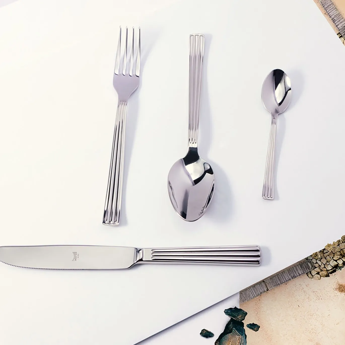 Set di 5 posate Sole in acciaio inossidabile
