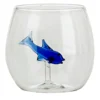 Set di quattro bicchieri a forma di pesciolino blu arrotondato