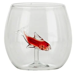 Set di quattro bicchieri a forma di pesciolino rosso arrotondato
