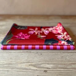 Set di 2 Runner Tropicale e a righe Rosse
