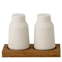 Set di saliera e pepiera in ceramica bianca