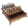 Set di Scacchi Impero Romano in Metallo Marrone