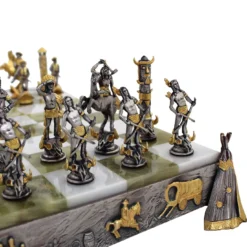 Set di Scacchi Indiani contro Cowboy in Bronzo