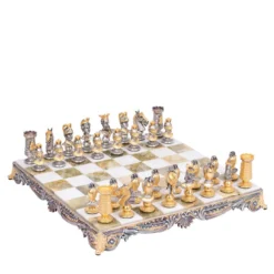 Set di Scacchi Medievale in Bronzo