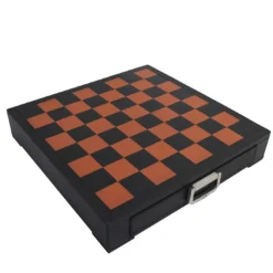 Set di Scacchi Rinascimento Fiorentino in Pelle Nera
