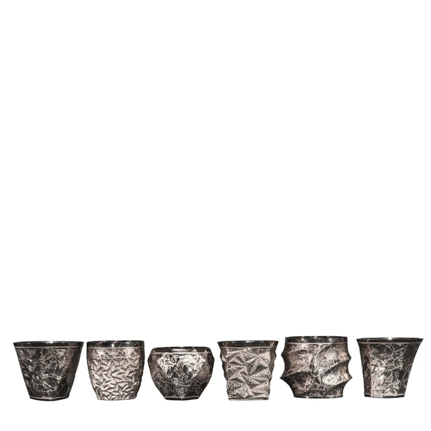 Set di sei bicchieri Capriccio in platino